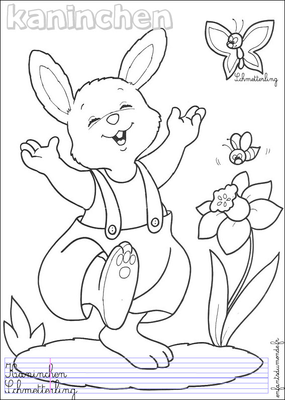 coloriage lapin 3 .. Coloriages Animaux de la ferme en allemand